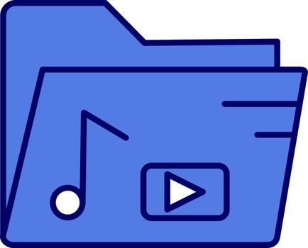 Audio folder vector icon