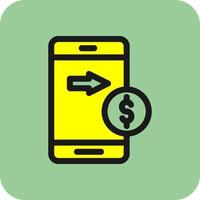Send Money Mobile Vector Icon Design