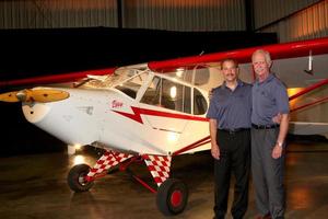 Captain Chesley Sully Sullenberger Jeff Skilesat the EAA Press Conference to Introduce New Chairmen of the EAA Young Eagles ProgramSanta Monica AirportSanta Monica CASeptember 29 20092009 photo