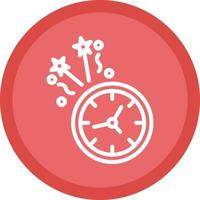 New Year Clock Vector Icon Design