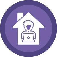 Man Working at Home Vector Icon Design