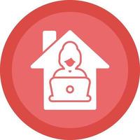 Women Working at Home Vector Icon Design