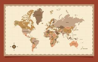 World Map with Country Name vector