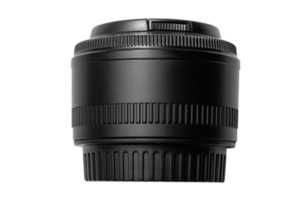 Black camera lens isolated on a transparent background png