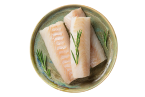 verde piatto con pesce isolato su un' trasparente sfondo png