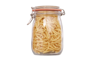 Spaghetti in a jar isolated on a transparent background png