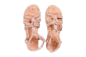 Beige sandals isolated on a transparent background png