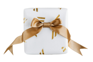 White gift box isolated on a transparent background png