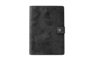 Black notebook isolated on a transparent background png
