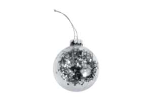 prata Natal bola isolado em uma transparente fundo png