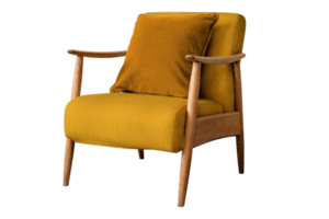 Brown armchair isolated on a transparent background png