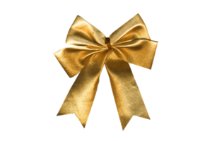 Golden bow isolated on a transparent background png