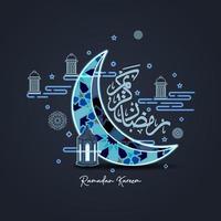 Ramadan Kareem Background with Arabic Calligraphy vector