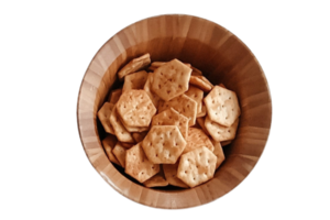 Brown bowl with cookies isolated on a transparent background png