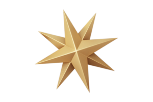 dourado Natal Estrela decoração isolado em uma transparente fundo png