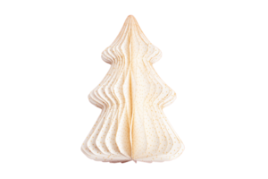 Beige paper christmas tree isolated on a transparent background png