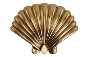 Golden decorative shell isolated on a transparent background png