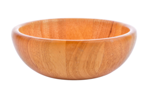 Wooden bowl isolated on a transparent background png