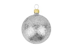 Silver christmas ball isolated on a transparent background png