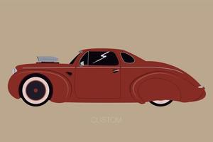 custom hot rod fully editable, side view of car, automobile, motor vehicle vector