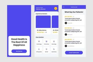 Health design application ui kit for android and ios mobile vector