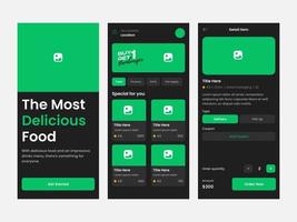Clean UI UX design template vector. Suitable for mobile application streaming movies, food delivery, traveling, and grocery. vector
