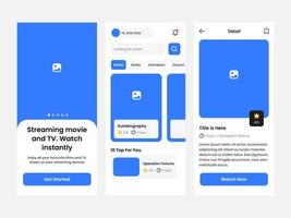 Clean UI UX design template vector. Suitable for mobile application streaming movies, food delivery, traveling, and grocery. vector