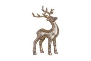 Gold reindeer isolated on a transparent background png