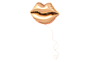 Gold lips isolated on a transparent background png