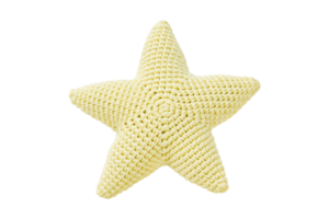 Yellow star cushion isolated on a transparent background png