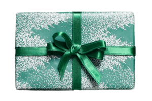 Green gift box isolated on a transparent background png