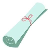 Paper scroll tied with a thread vector