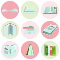 Color set of stickers from books vector