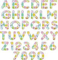Easter egg pattern alphabet vector