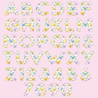 Easter bunny pattern alphabet vector