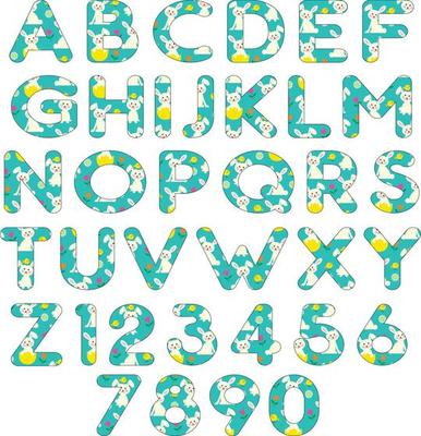 Easter bunny and chick pattern alphabet