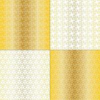 gold white seamless scrolled abstract vector patterns