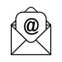 Outline email icon isolated on grey background. Open envelope pictogram. Line mail symbol for website design, mobile application, ui. Vector illustration. Eps10