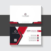 Elegant business card template with Black and Red Color Layout for business presentation vector