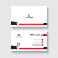 Clean and modern business card template with red details vector