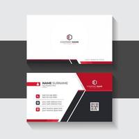 Red and black elegant business card template for business presentation vector