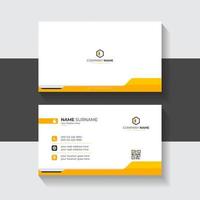 Clean and modern business card template abstract yellow and white Layout for business presentation vector