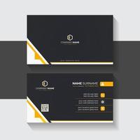 Modern Dark Black and Orange business card design vector Abstract style minimalist vector print template for business presentation