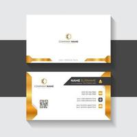 Abstract Elegant Luxury Business Card Template Design with gold and White Layout for business presentation vector