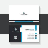 Clean and simple blue and White Business Card Template, Clean professional business card template for business vector