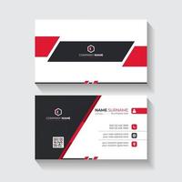 Unique Corporate business card template with Black and Red Color Layout for business presentation vector