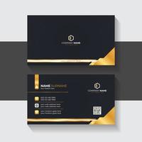 Luxury and elegant dark black and Golden business card design with gold Abstract style minimalist vector print template for business presentation.