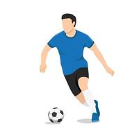 hombre regatear pelota con fútbol sala, fútbol, o fútbol jugador vector. vector