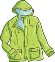 Cute and cool green raincoat vector