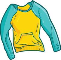 Cool and cute green yellow orange long sleeve shirt vector